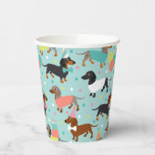 Gobelets En Papier Fête d'anniversaire de Dachshund (Gauche)