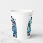 Gobelets En Papier Fête d'anniversaire de fille sirène lunatique (Droite)