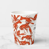 Gobelets En Papier Fête d'anniversaire de fruits de mer bouillonnants (Recto)