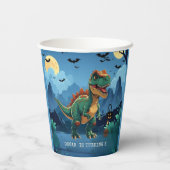 Gobelets En Papier Fête d'anniversaire de Halloween Dinosaur | T-Rex  (Verso)