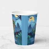 Gobelets En Papier Fête d'anniversaire de Halloween Dinosaur | T-Rex  (Droite)