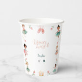 Gobelets En Papier Fête d'anniversaire de la danse et de la fillette (Verso)