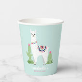 Gobelets En Papier Fête d'anniversaire de la petite Llama (Recto)