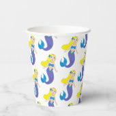 Gobelets En Papier Fête d'anniversaire de la Sirène de natation (Verso)