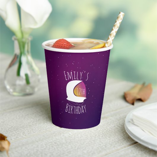 Gobelets En Papier Fête d'anniversaire de l'astronaute Galaxie modern (Insitu)