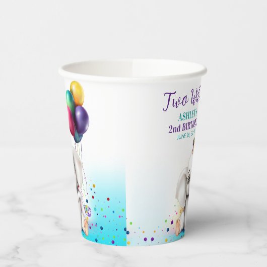 Gobelets En Papier Fête d'anniversaire de l'éléphant mignon (Gauche)