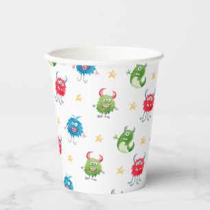 Gobelets En Papier Fête d'anniversaire de notre petit monstre