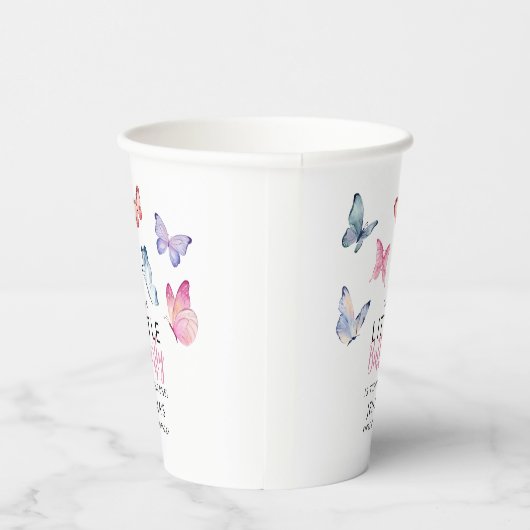 Gobelets En Papier Fête d'anniversaire de notre petit papillon (Droite)