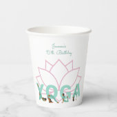 Gobelets En Papier Fête d'anniversaire de Yoga (Verso)