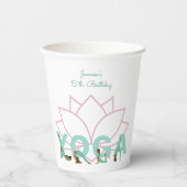 Gobelets En Papier Fête d'anniversaire de Yoga (Recto)