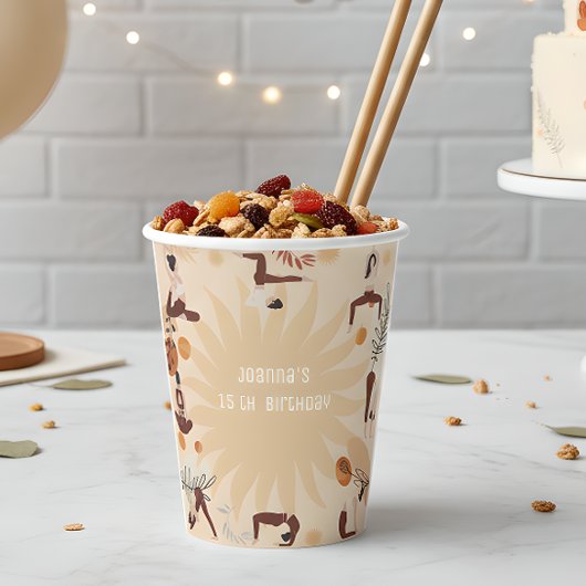 Gobelets En Papier Fête d'anniversaire de Yoga