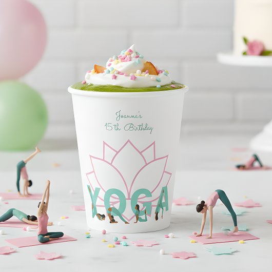 Gobelets En Papier Fête d'anniversaire de Yoga