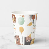 Gobelets En Papier Fête d'anniversaire des animaux nom personnalisé (Droite)