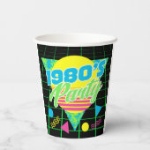 Gobelets En Papier Fête d'anniversaire des années 80  (Verso)