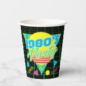 Gobelets En Papier Fête d'anniversaire des années 80  (Recto)