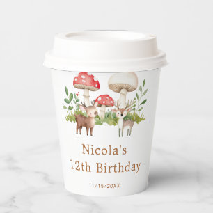 Gobelets En Papier Fête d'anniversaire des cerfs de Woodland