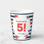 Gobelets En Papier Fête d'anniversaire des marins d'été pour enfants (Recto)