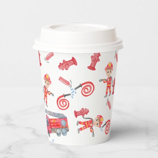 Gobelets En Papier Fête d'anniversaire des pompiers (Gauche)