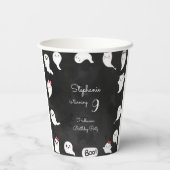 Gobelets En Papier Fête d'anniversaire d'Halloween mignonne fantômes (Verso)