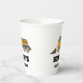 Gobelets En Papier Fête d'anniversaire du camion de vidange de constr (Gauche)