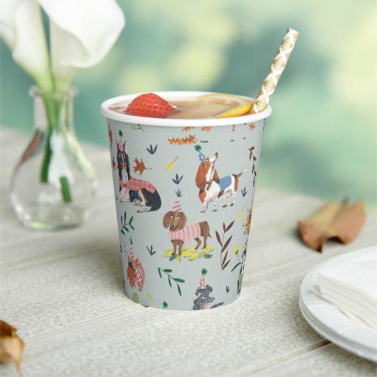 Gobelets En Papier Fête d'anniversaire du chiot bleu Let's Pawty (Insitu)