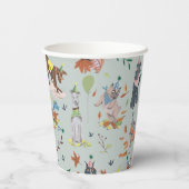 Gobelets En Papier Fête d'anniversaire du chiot bleu Let's Pawty (Verso)