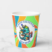 Gobelets En Papier Fête d'anniversaire du garçon à thème Dragon (Recto)