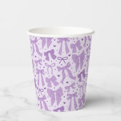 Gobelets En Papier Fête d'anniversaire du Motif pourpre Bow (Verso)