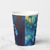 Gobelets En Papier Fête d'anniversaire du néon bleu foncé Axolotl (Droite)