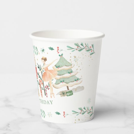 Gobelets En Papier Fête d'anniversaire du Nutcracker Ballet de Noël (Verso)