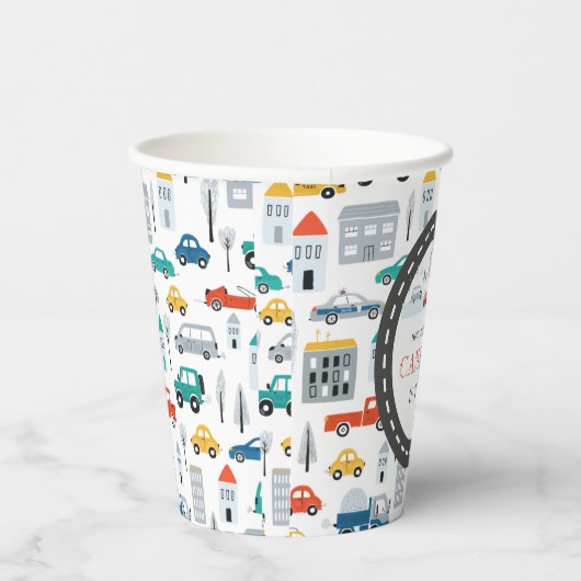 Gobelets En Papier Fête d'anniversaire du transport urbain moderne (Droite)