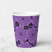 Gobelets En Papier Fête d'anniversaire Halloween noire et violette ef (Verso)