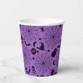 Gobelets En Papier Fête d'anniversaire Halloween noire et violette ef (Recto)