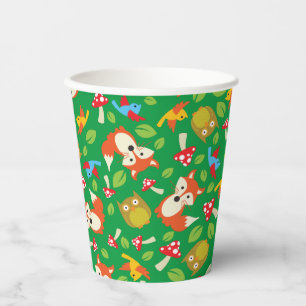 Gobelets En Papier Fête d'anniversaire mignonne des amis de la forêt 