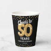 Gobelets En Papier Fête d'anniversaire moderne de 50 ans (Recto)