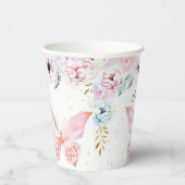 Gobelets En Papier Fête d'anniversaire Pastel aux fleurs et aux papil (Droite)