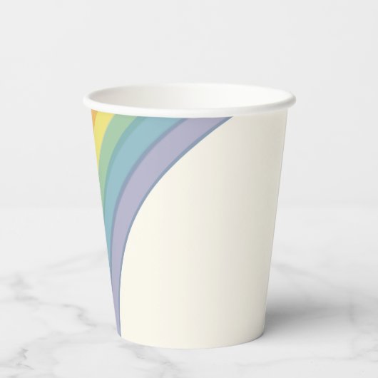 Gobelets En Papier Fête d'anniversaire Pastel Rainbow (Verso)
