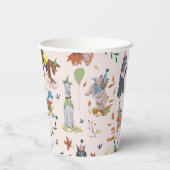 Gobelets En Papier Fête d'anniversaire Pawty Pink Chien Chiot (Verso)