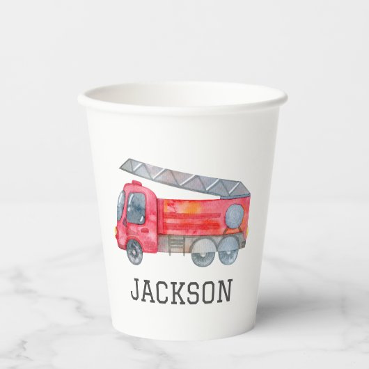 Gobelets En Papier Fête d'anniversaire personnalisée pour camions à f (Recto)