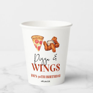 Gobelets En Papier Fête d'anniversaire Pizza et Wings