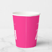Gobelets En Papier Fête d'anniversaire rose chaud moderne 21e Vingt e (Droite)