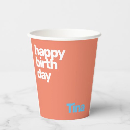Gobelets En Papier fête d'anniversaire simple (Recto)