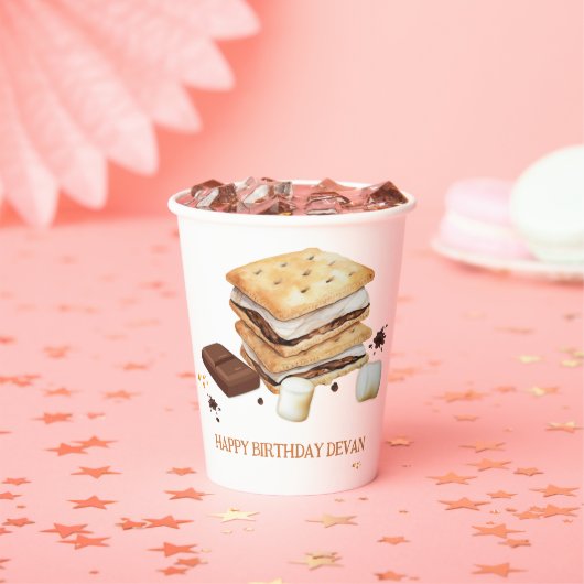 Gobelets En Papier Fête d'anniversaire S'mores (Insitu)