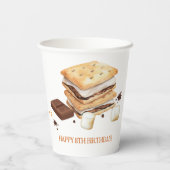 Gobelets En Papier Fête d'anniversaire S'mores (Verso)