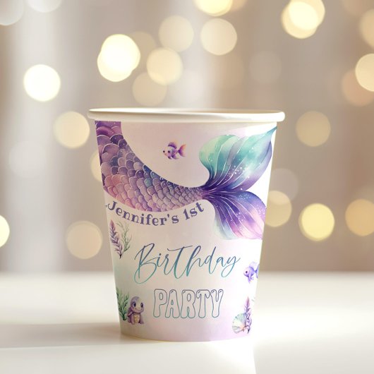 Gobelets En Papier Fête d'anniversaire sous la mer