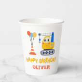 Gobelets En Papier Fête d'anniversaire sur le thème de la constructio (Verso)