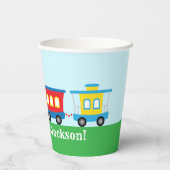 Gobelets En Papier Fête d'anniversaire Train Mignon (Verso)
