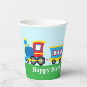 Gobelets En Papier Fête d'anniversaire Train Mignon (Recto)