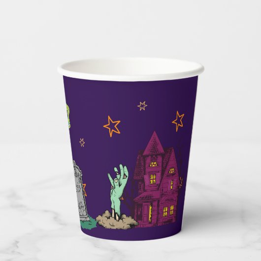 Gobelets En Papier Fête d'anniversaire Zombie (Verso)