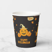 Gobelets En Papier fête d'automne citrouille halloween (Verso)